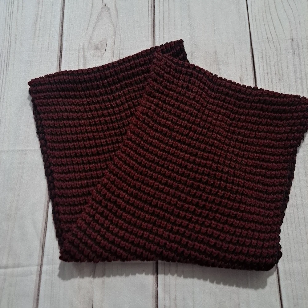 Rampage Burgundy And Black  Infinity Scarf